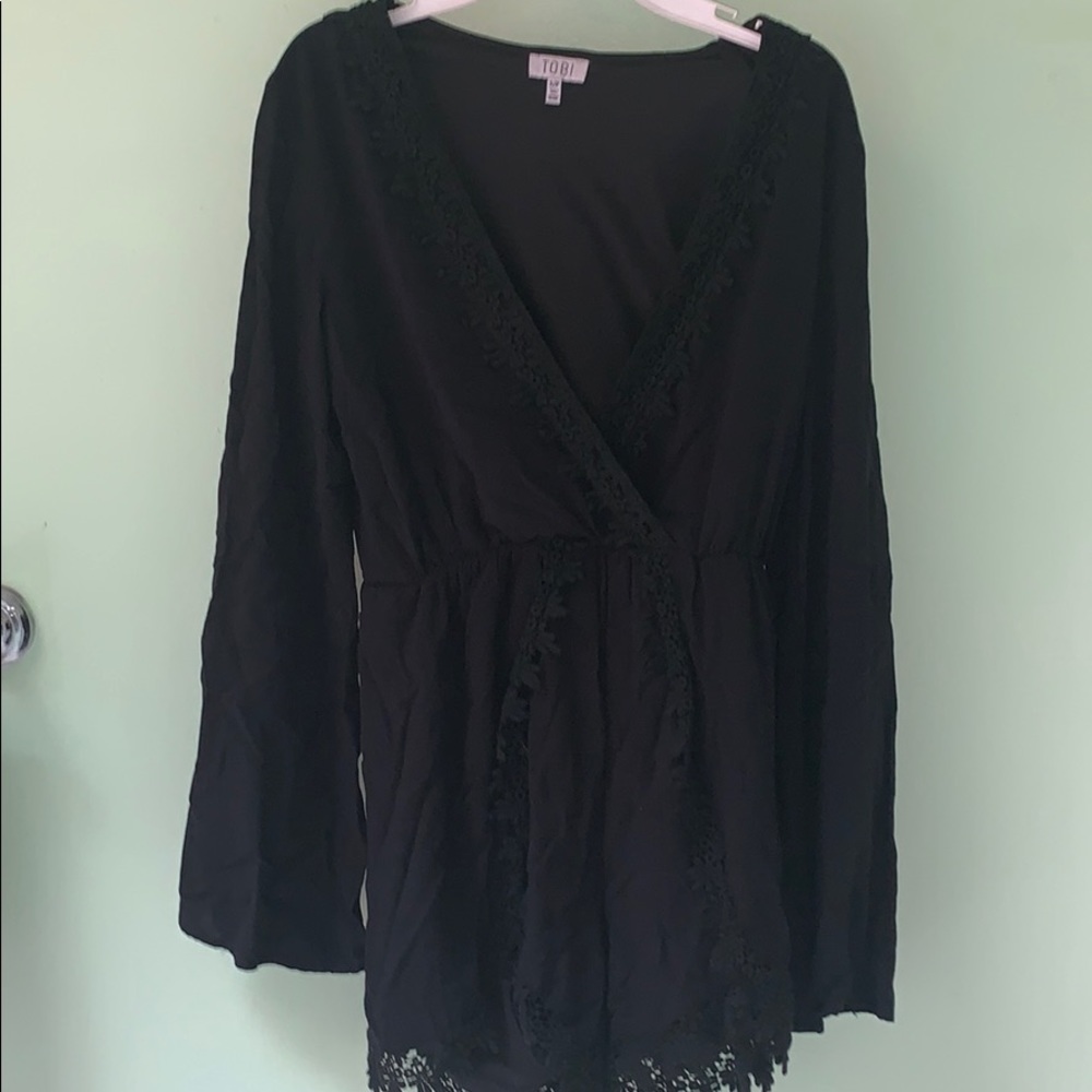 Black long sleeve romper from Tobi